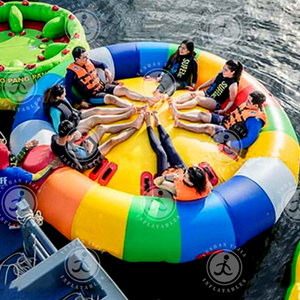 Inflatable Floating Spinner Twister Water Park Disco Boat Water Rocker Saturn Inflatable Water Rotating Disco Spinning Boat