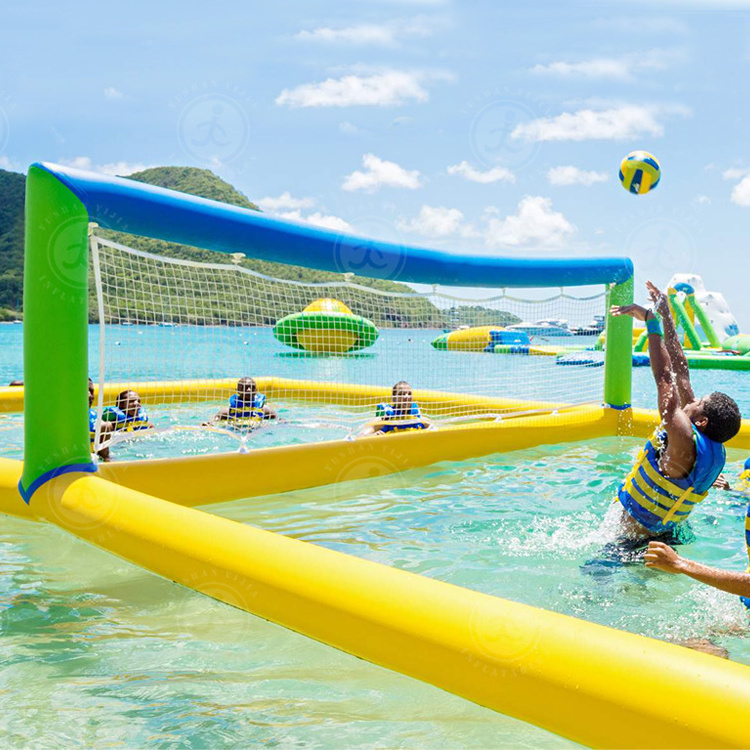 Custom Outdoor Swimming Pool Water Park Sport Games Inflatable Water Volleyball Filed Floating Inflatable Water Volleyball Court