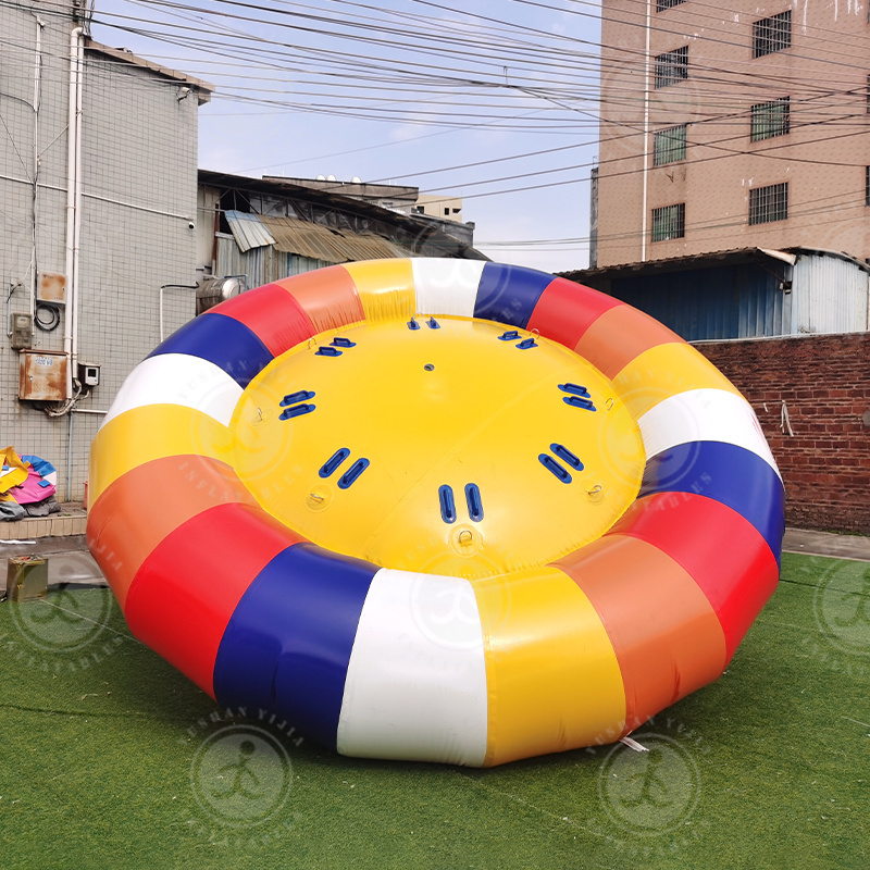 Inflatable Floating Spinner Twister Water Park Disco Boat Water Rocker Saturn Inflatable Water Rotating Disco Spinning Boat