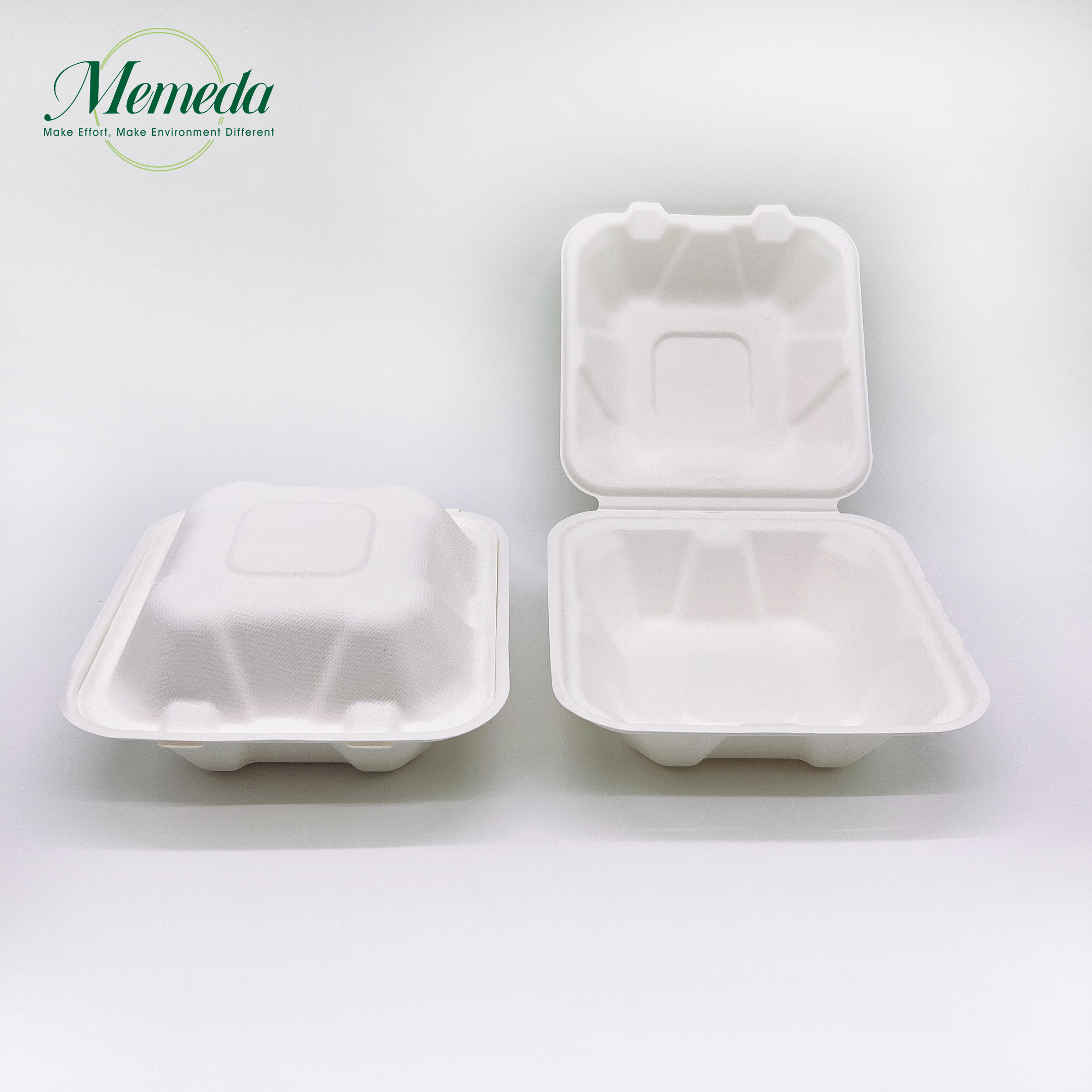 New Design Biodegradable Disposable Takeaway Lunch Box With Lid,Compostable Sugarcane Bagasse Clamshell Food Container