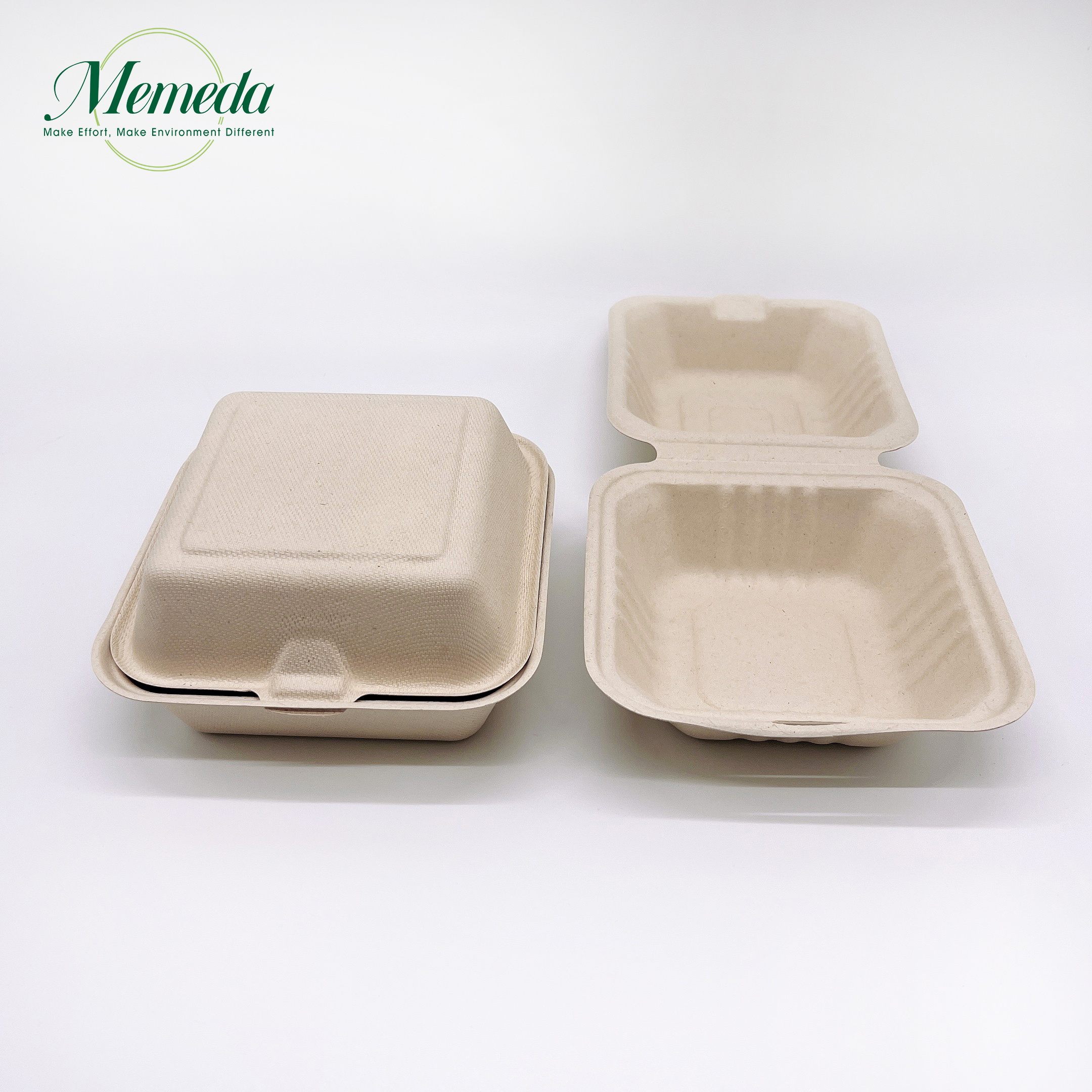 New Design Biodegradable Disposable Takeaway Lunch Box With Lid,Compostable Sugarcane Bagasse Clamshell Food Container