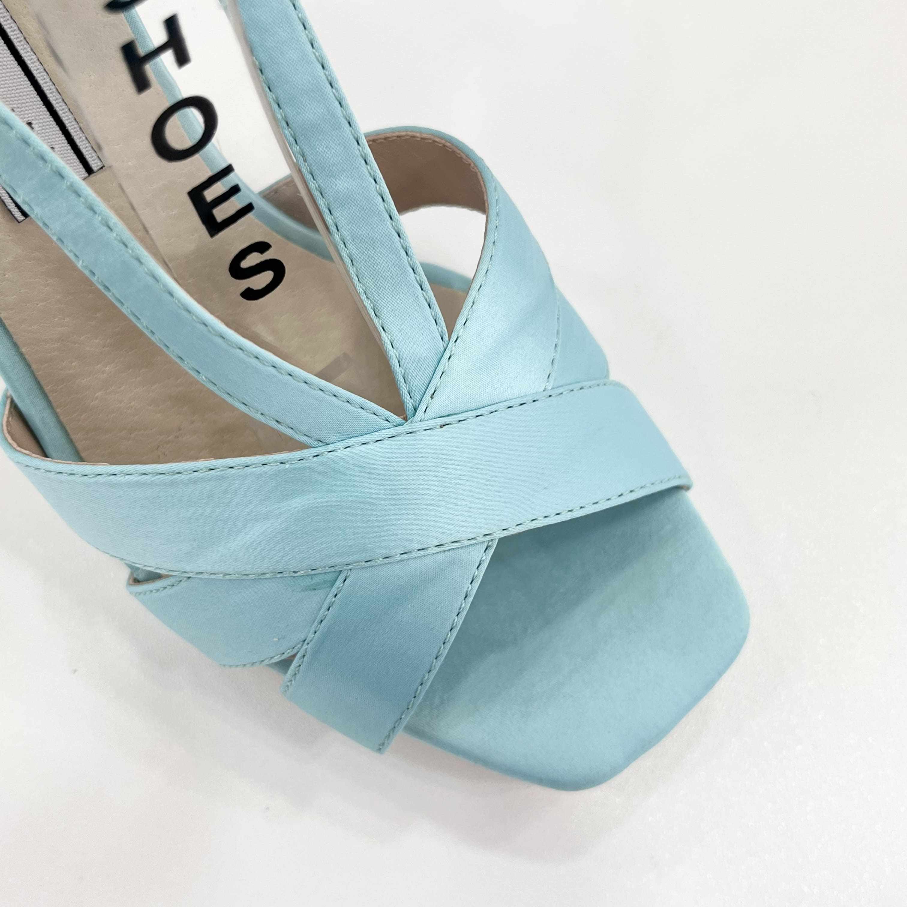 SIKA OEM Fashionable Ocean Blue Casual Platform Blue Chunky Heeled Sandals