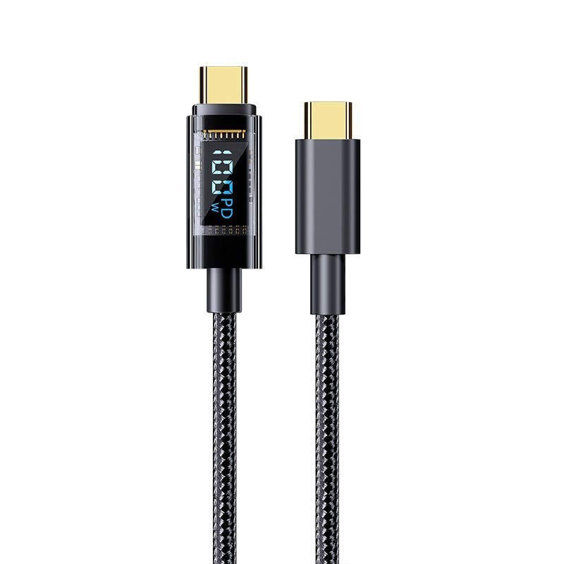 Digital Display 100W LED C to C Super Fast Charging Cable PD 5A USB C light Indicator Mobile Phone Cord