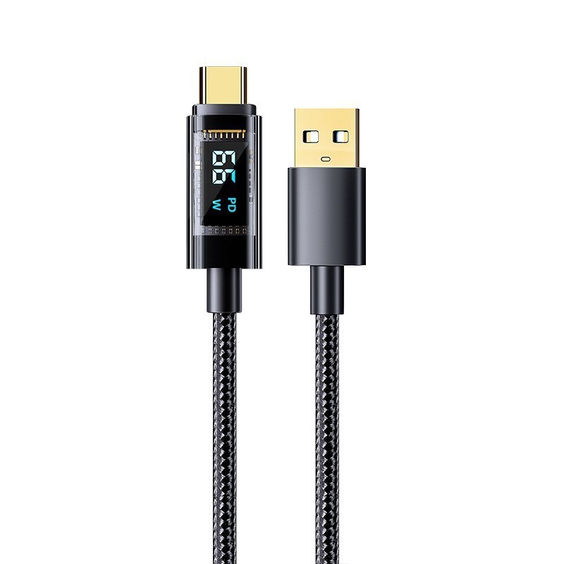 Digital Display 100W LED C to C Super Fast Charging Cable PD 5A USB C light Indicator Mobile Phone Cord