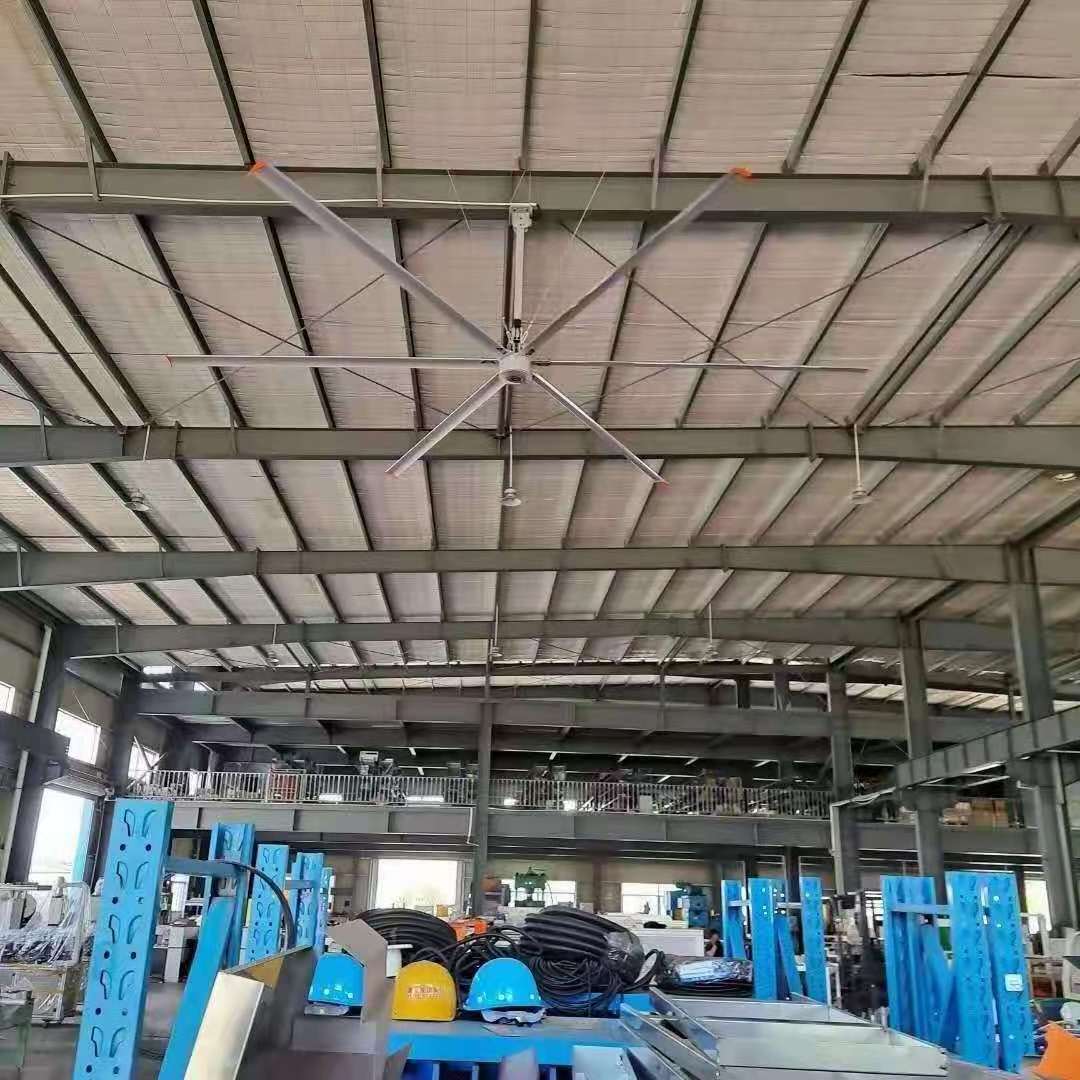 1500 square meters covering 1.1kw PMSM 24ft industrial warehouse ventilation use large industria hvls ceiling fans