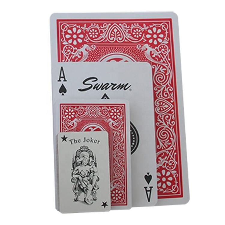 Wjpc-Custom Made Black Big Size Poker Cards Bridge Card Deck 400gsm Art Paper Huge Poker Size Playing Cards Case