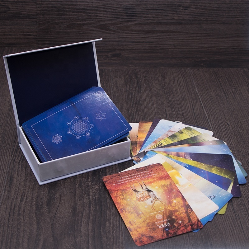 WJPC-Wholesale Custom Tarot Oracle Game Card Printing Silver Edges Tarot Cards Deck With Guidebook Box