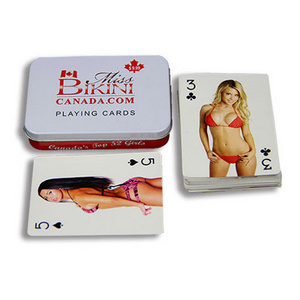 High Quality Sex Girl Adult Animal Sexy Poker Set Customize Cheap Japanese Nude Paper Playing Cards With Metal Box