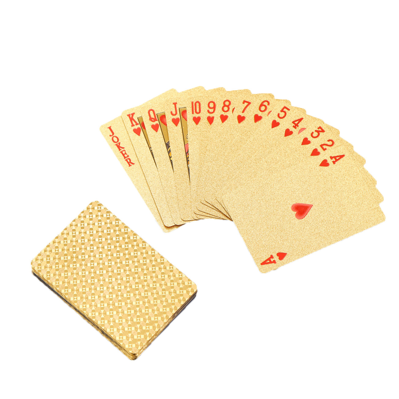 Table Games Durable Waterproof Plastic Playing Cards Gold Foil Poker Golden Poker 24K Gold Foil Plated Playing Cards Deck Gift