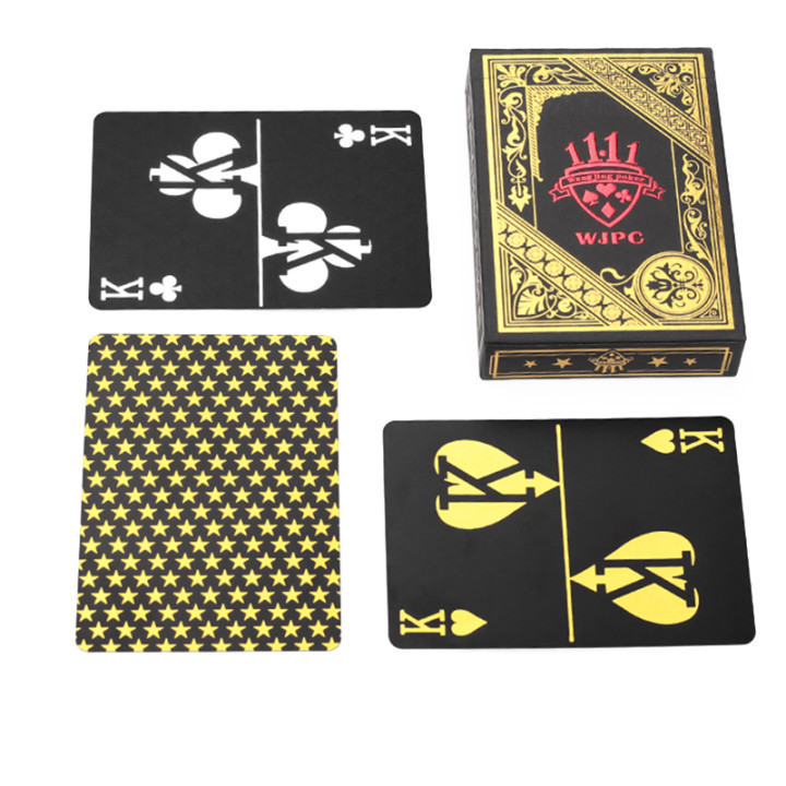 Table Games Durable Waterproof Plastic Playing Cards Gold Foil Poker Golden Poker 24K Gold Foil Plated Playing Cards Deck Gift