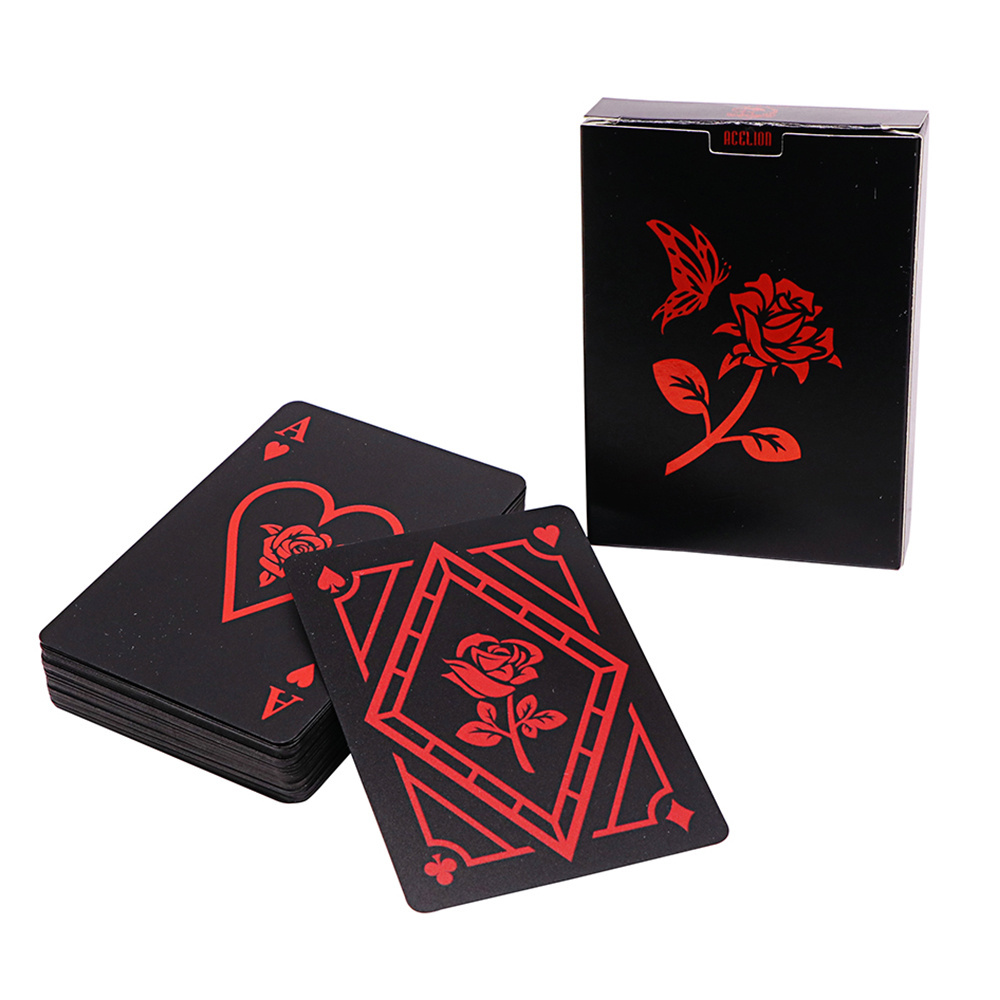 table playing cards black ghost dry erase rose pvc poker playing cards