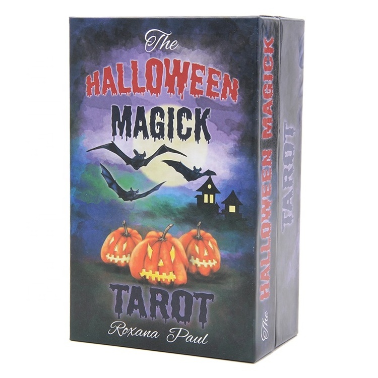 Custom Premium Tarot Cards Box Wholesale Eco Friendly Printing Gold Edge Devil Halloween MagicTarot Cards Decks With Guidebook