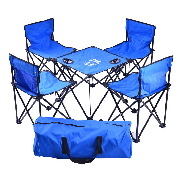 Picnic BBQ Outdoor Camping Nylon portable folding table and Chair set Camping kit Folding table and chair set Camping