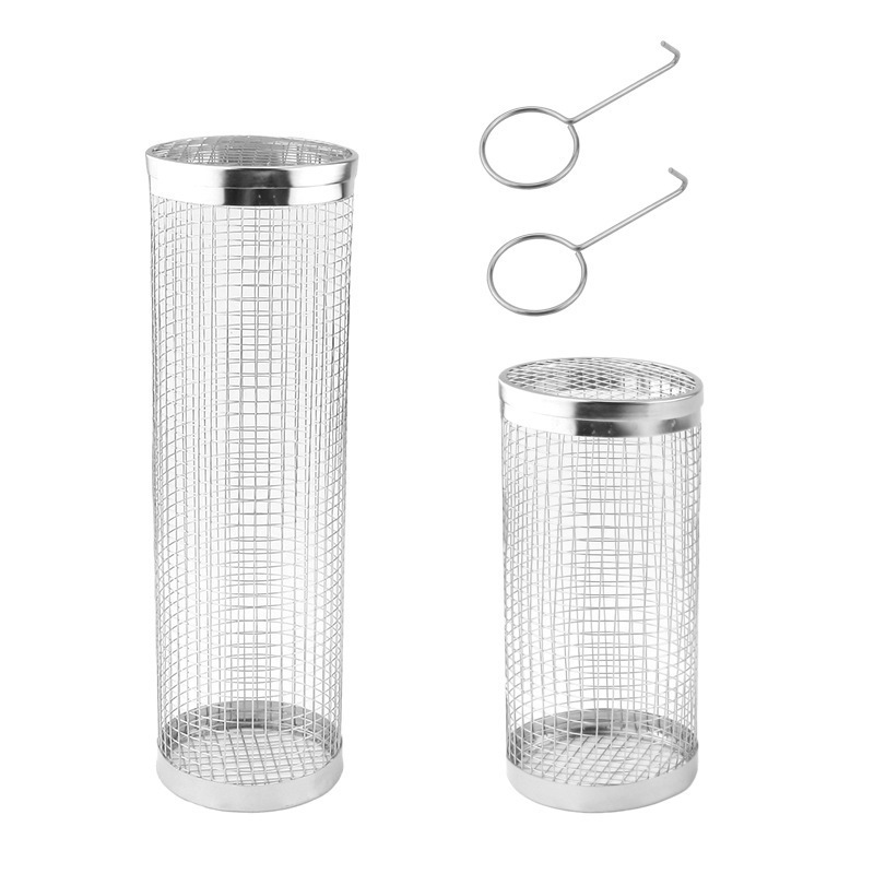 Rolling BBQ basket Stainless steel BBQ mesh Vegetable accessories Portable BBQ mesh basket