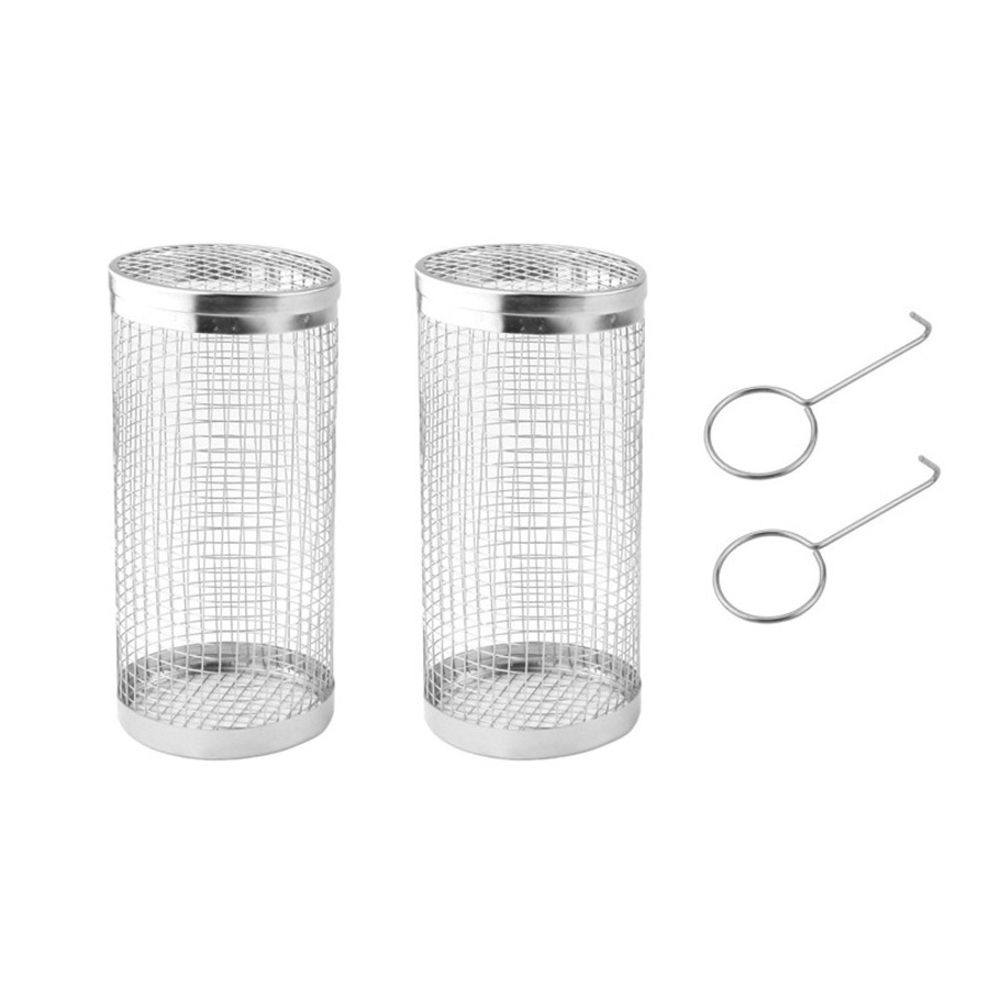 Rolling BBQ basket Stainless steel BBQ mesh Vegetable accessories Portable BBQ mesh basket