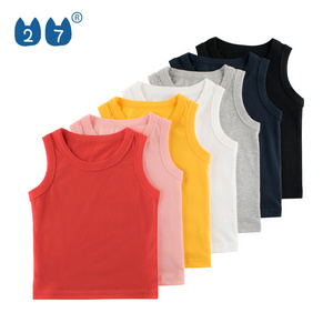 Hot Sale Simple Design Kids Boy Cotton Sleeveless Sweat Vest Boys Sleeveless Tank Top