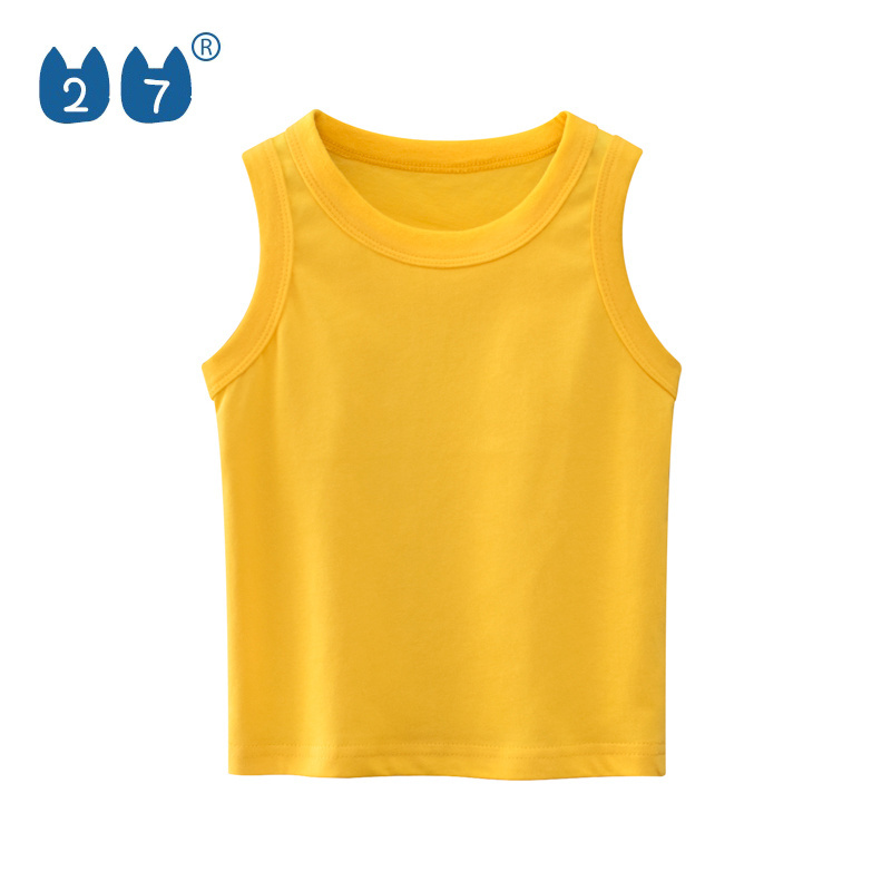 Hot Sale Simple Design Kids Boy Cotton Sleeveless Sweat Vest Boys Sleeveless Tank Top