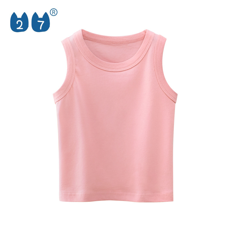 Hot Sale Simple Design Kids Boy Cotton Sleeveless Sweat Vest Boys Sleeveless Tank Top