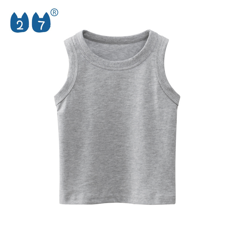 Hot Sale Simple Design Kids Boy Cotton Sleeveless Sweat Vest Boys Sleeveless Tank Top