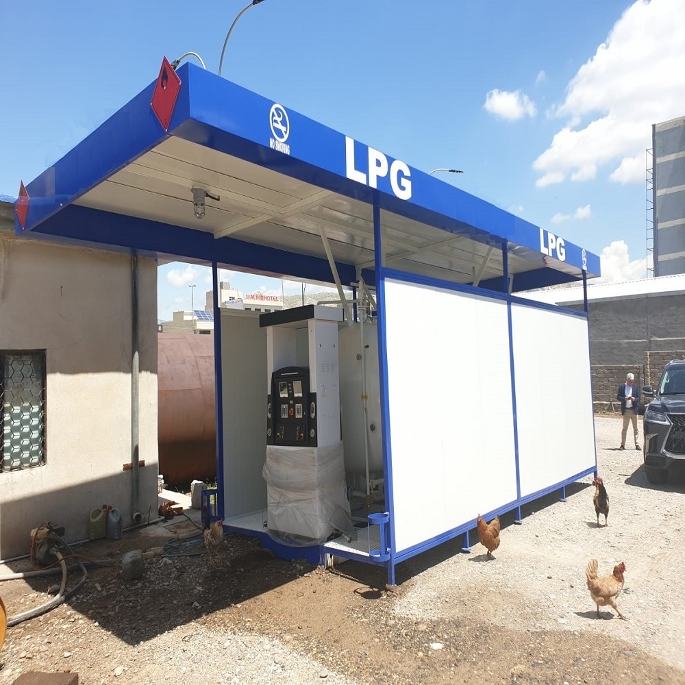 2A lpg skid station ready to start with 40 m3 gas tank with single nozzle gas dispenser for LPG cylinder or car filling