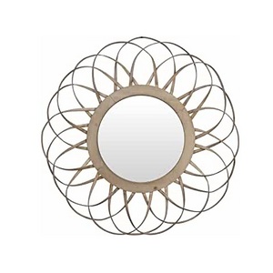 metal wall decorate frame of mirror for home at low price wire round design Handmade wall mirror decoration for bedroom & hotel