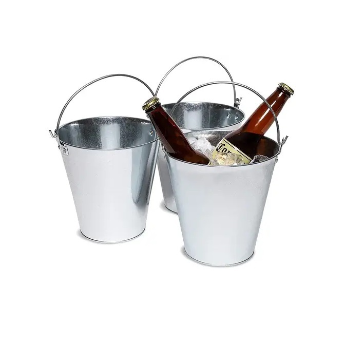 metal bucket for cooling wine bottle at reasonable price ice cube bucket holder with handle for home hotel & bar accessories