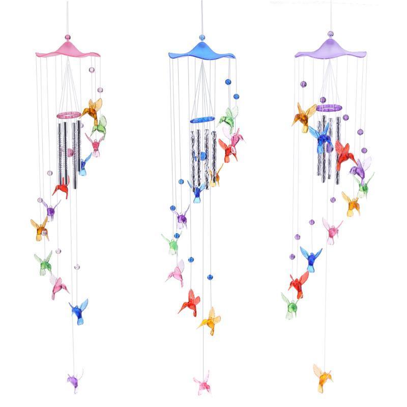 Creative Lucky Humming Bird Wind Chimes Bells Hanging Gifts Dreamcatcher Pendant Wall Home Car Decor Garden Window Decoration