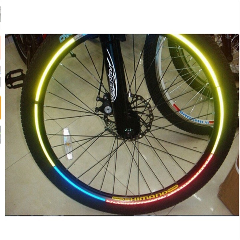 1PCS 21.5*10.5cm Bicycle reflector Fluorescent MTB Bike Bicycle Sticker Cycling Wheel Rim Reflective Stickers Decal Accessories