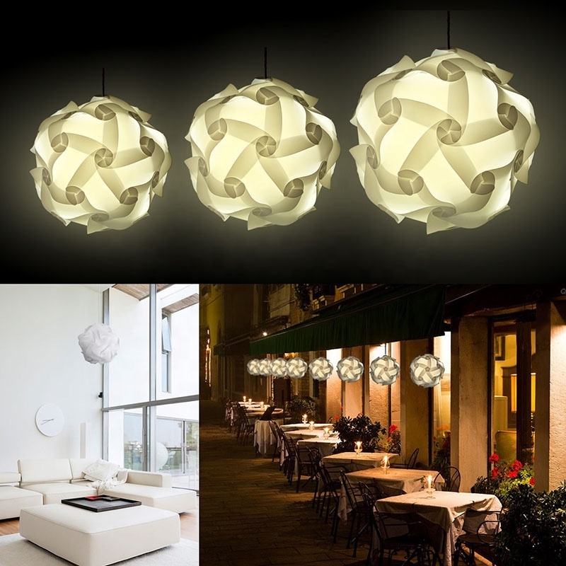 DIY Ball Lamp Shade Ceiling Pendant Lights Covers IQ Jigsaw Puzzle Lampshade Modern Design Home Decor Wedding Party Decorations