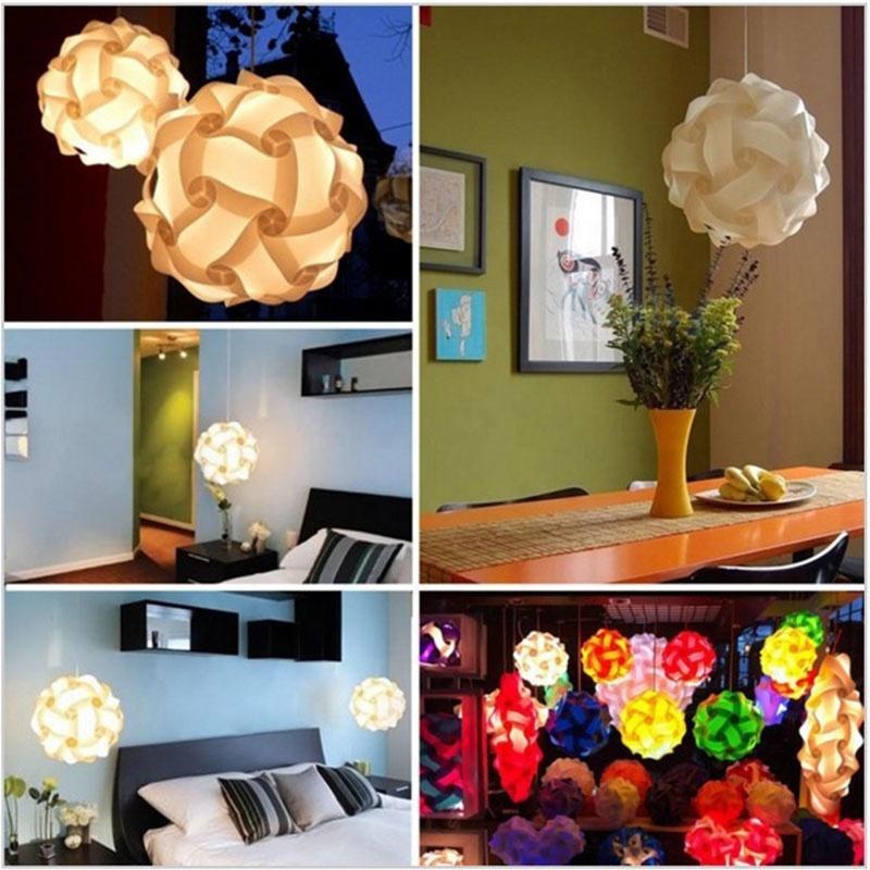 DIY Ball Lamp Shade Ceiling Pendant Lights Covers IQ Jigsaw Puzzle Lampshade Modern Design Home Decor Wedding Party Decorations