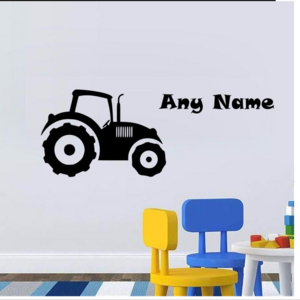 Removable Vinyl Art Wall Sticker Customize Name Waterproof Tractor Wall Stickers For Kids Room DIY Decals Decor