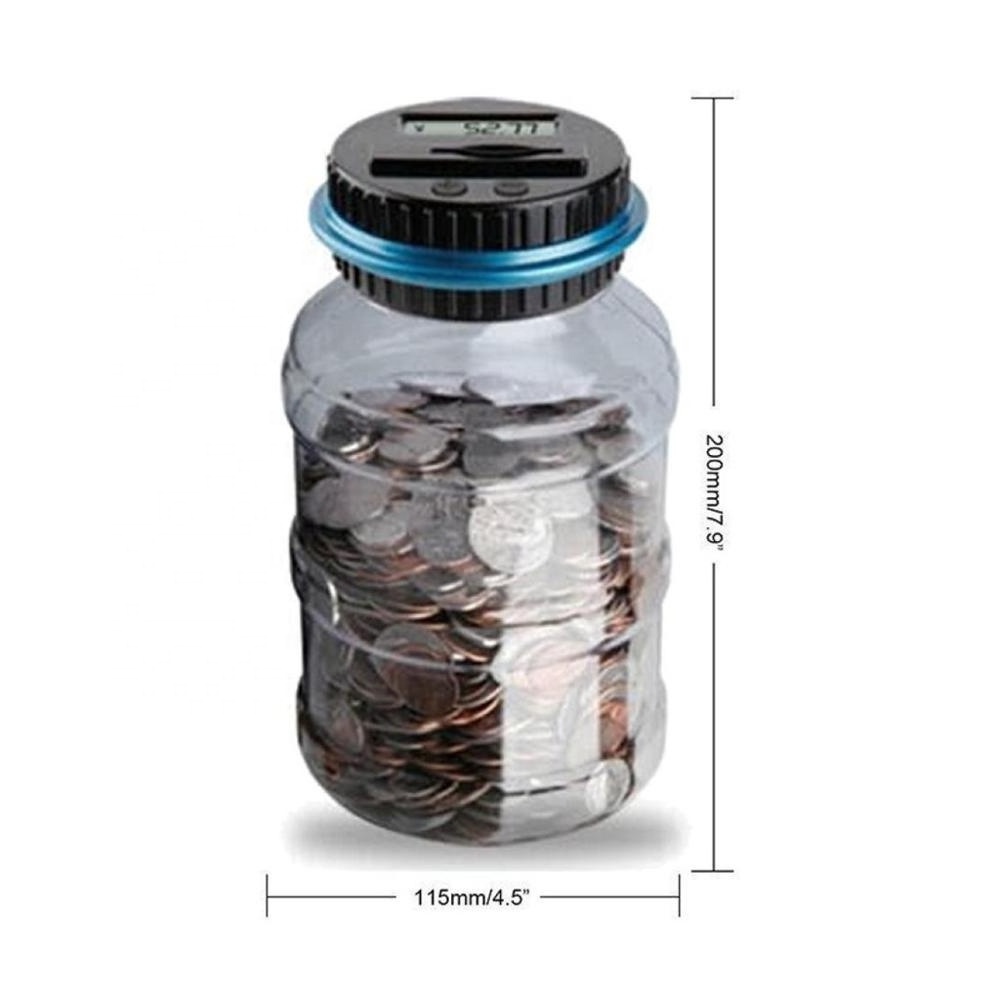 Clear Digital Bank Coin Savings Counter LCD Display US Counting Money Jar Coins Transparent Storage Box Change Gift