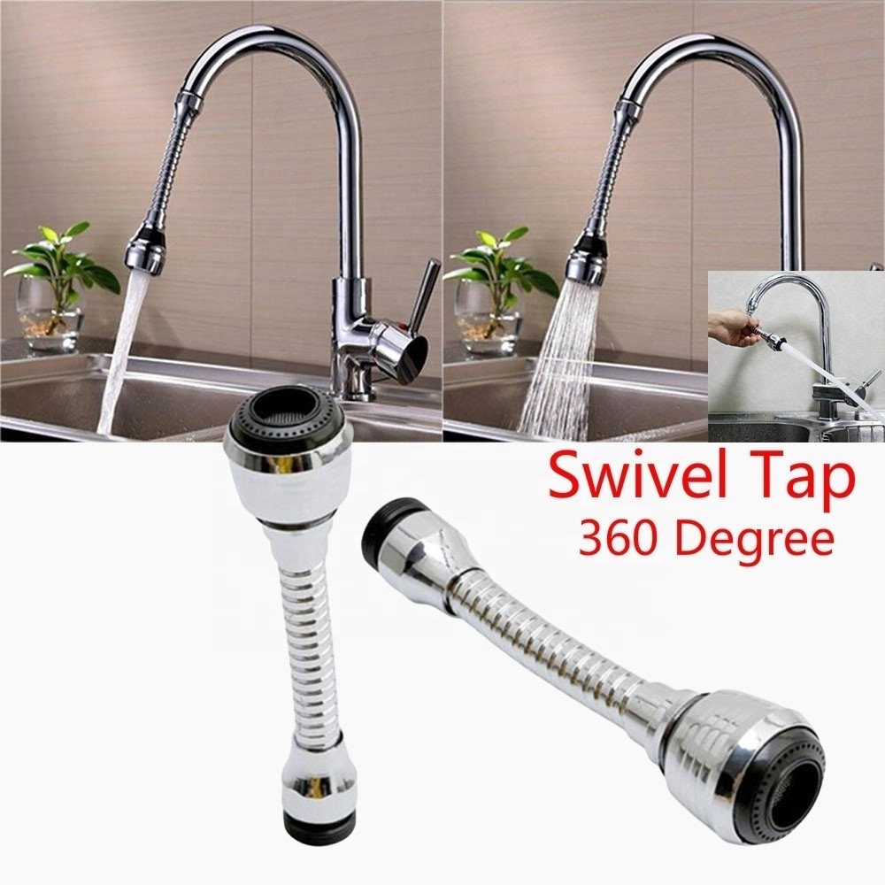 Tool Sink Mixer Kitchen Chromed Swivel Tap Faucet Nozzle Sprayer 360 Degree Aerator