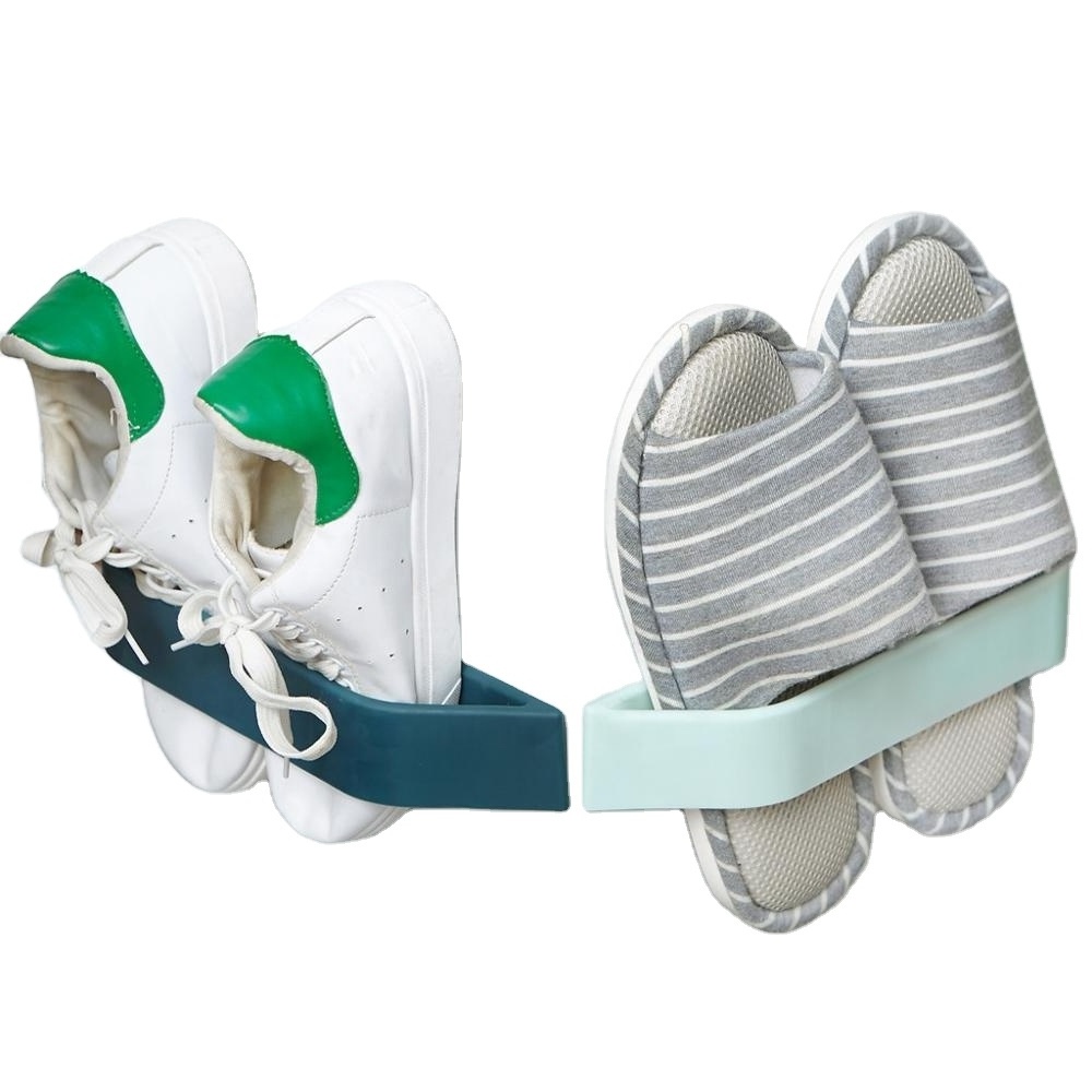 2PCS Household Plastic Wall Mounted Shoes Rack Sticky Hanging Sneakers Holder shoe Hanger Bathroom Towel Storage Rack