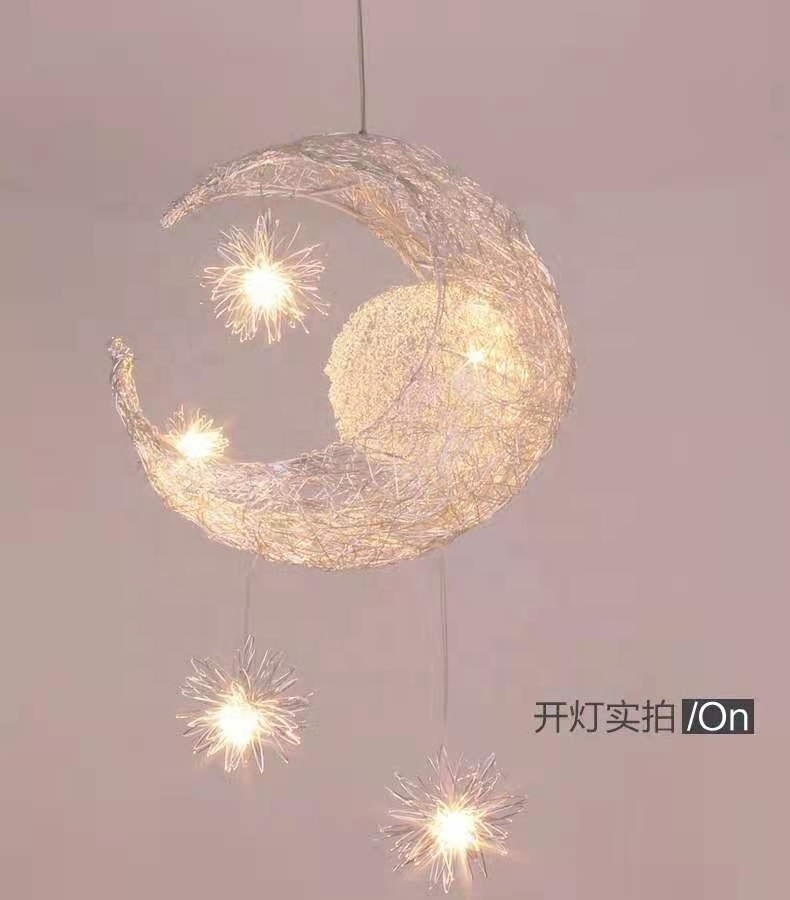 Modern simple aluminum wire moon and star ceiling lights or ceiling lamp