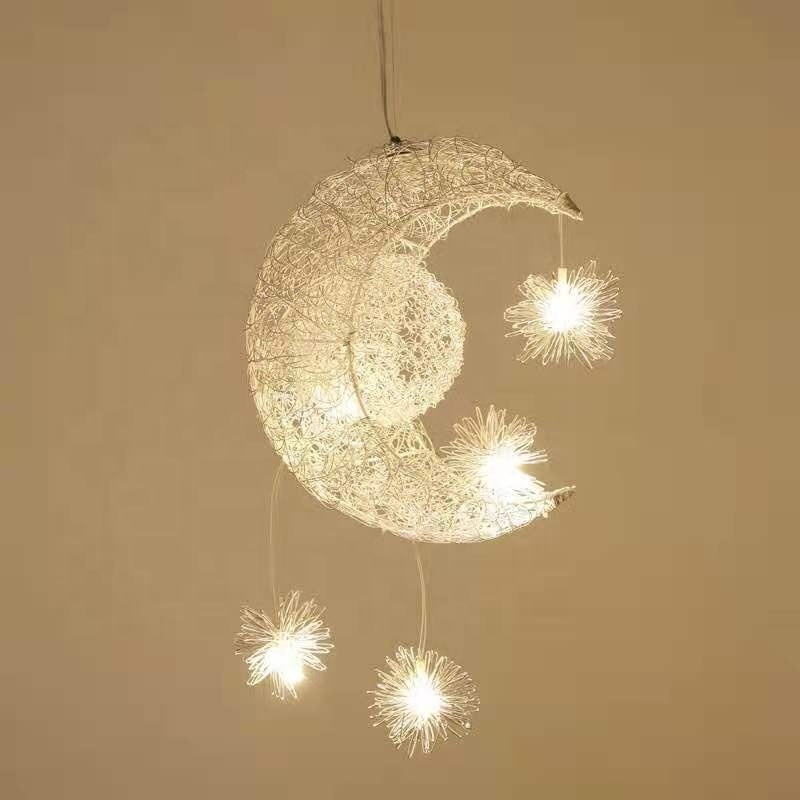 Modern simple aluminum wire moon and star ceiling lights or ceiling lamp