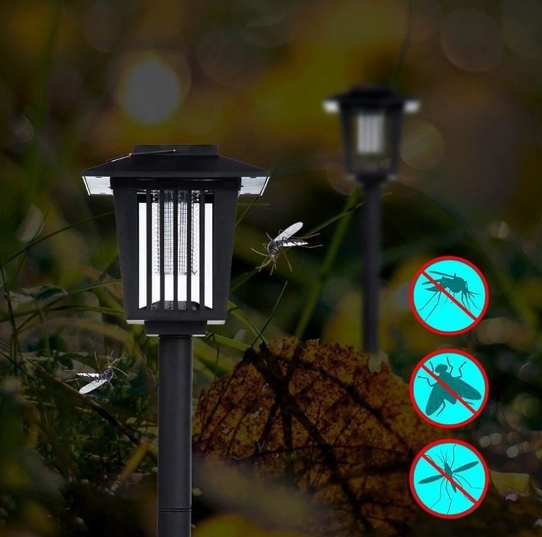 Solar Powered Mosquito Killer LED Night Light Lawn Lamp Electronic Insect Pest Bug Zapper Trap Killer Outdoor Garden Light