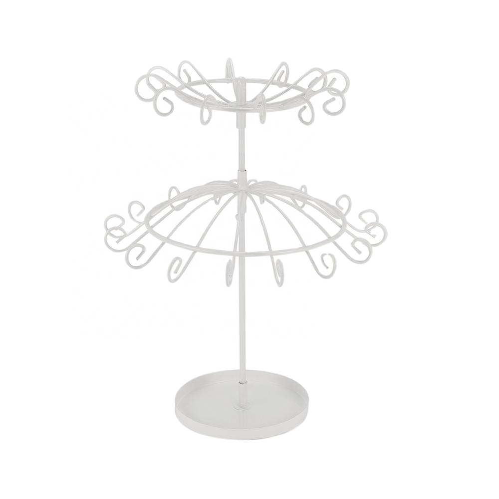 New Stand Storage shelf Flower Umbrella Jewelry Storage Earrings Necklace display Rack plastic hanging jewelry organizer