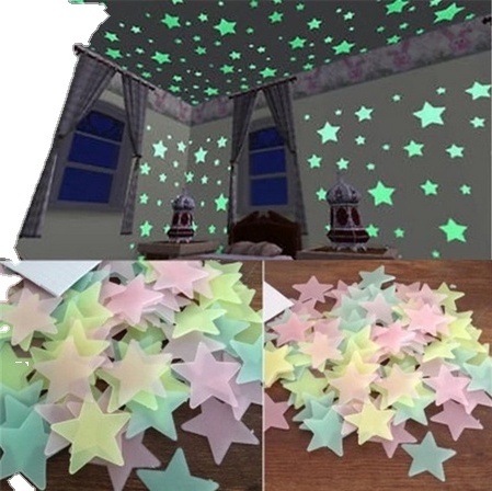 3D Stars Wall Stickers Luminous Fluorescent Wall Stickers For Kids Baby Room Bedroom Ceiling Home Decor