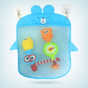 Cute Baby Bath Bathtub Toy Hanging Bag Suction Bathroom Organizer Net Mesh Storage Bag