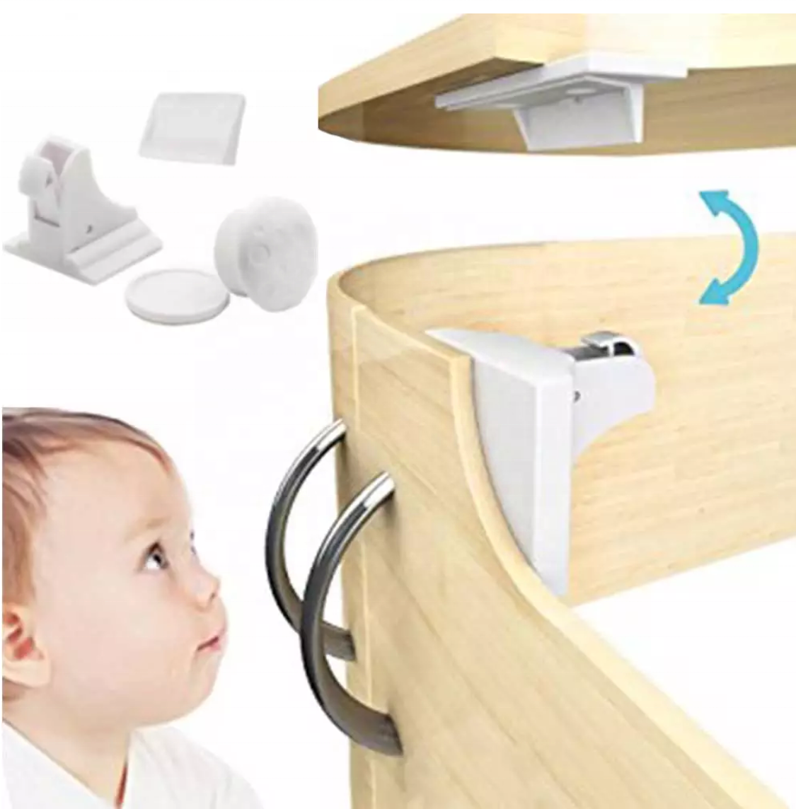 Magnetic Child   Protection Baby Safety Drawer Latch Cabinet Door  Limiter Children Security Locks