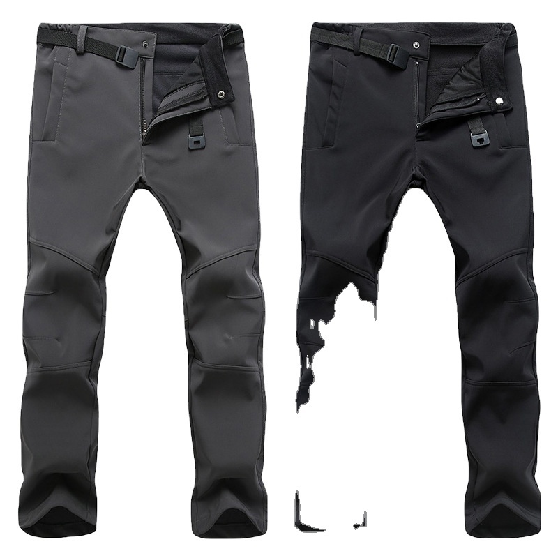 Assault pants winter plus fleece outer soft shell hiking pants windproof and waterproof commuter security pants