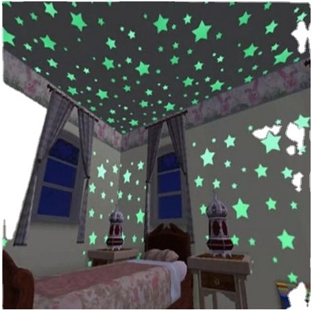 3D Stars Wall Stickers Luminous Fluorescent Wall Stickers For Kids Baby Room Bedroom Ceiling Home Decor