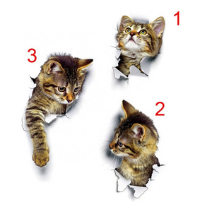 Cartoon Animal Cute Cats Stickers 3d Stickers for Refrigerator PVC Wall Stickers Window Bathroom on The Toilet Seat Decor Decals