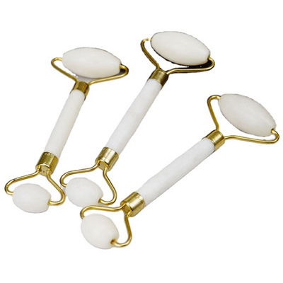 New White Jade Stone Massage Natural Quartz Scraper Jade Roller Gua sha Set White Face Lifting Facial Massager Tool for Back