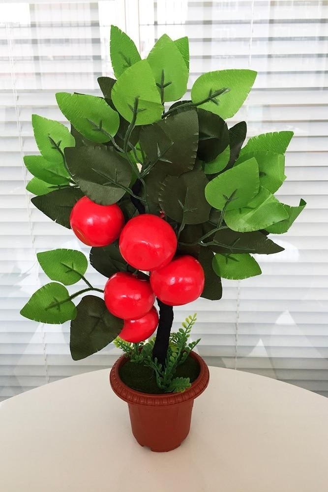 Home Decor Fruit Orange Apple Lemon Tree Emulate Bonsai Simulation Decorative Artificial Flowers Green Pot Plants Ornaments