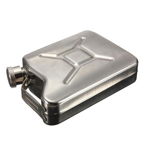 Free Shipping Jerry Can Hip Flask 5 oz Stainless Steel Fuel Petrol Can Style Pocket Whisky Liquor NEW Color Silver