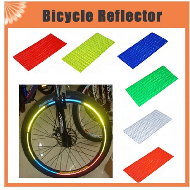 1PCS 21.5*10.5cm Bicycle reflector Fluorescent MTB Bike Bicycle Sticker Cycling Wheel Rim Reflective Stickers Decal Accessories