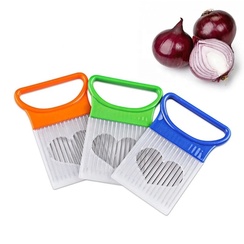 Stainless Steel Onion Needle Onion Fork Vegetables Fruit Slicer Tomato Cutter Cutting Safe Aid Holder Kitchen Accessories Tools