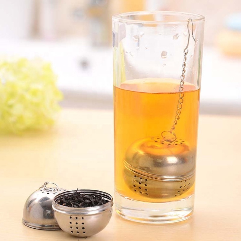 New Essential Stainless Steel Ball Tea Infuser Mesh Filter Strainer W/hook Loose Tea Leaf Spice Home Kitchen Accessories